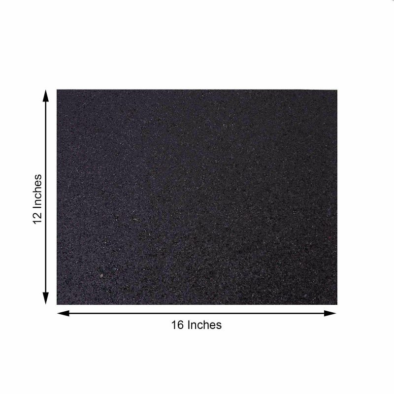 6 Pack Black Sparkle Placemats, Non Slip Decorative Rectangle Glitter Table Mat  |   Reusable Placemats Charger Plates Black