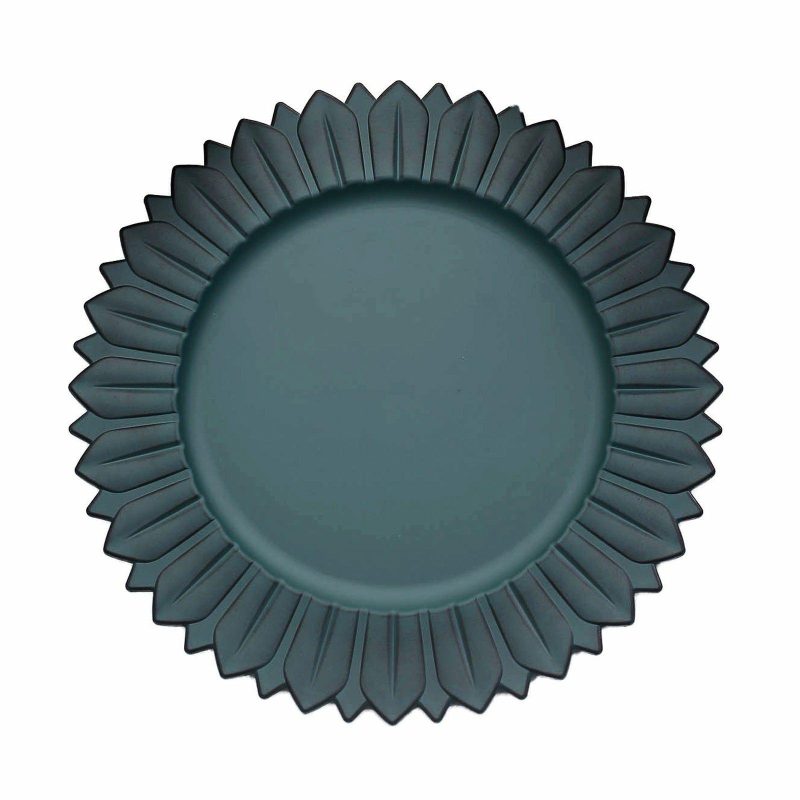 6 Pack Matte Teal Sunflower Plastic Dinner Charger Plates, Disposable Round Serving Trays 13″  |   Acrylic Charger Plates Acrylic Charger Plates Acrylic Charger Plates