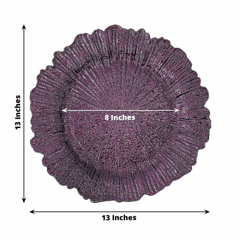 6 Pack Purple Round Reef Acrylic Plastic Charger Plates, Dinner Charger Plates 13″  |   Acrylic Charger Plates Acrylic Charger Plates Acrylic Charger Plates