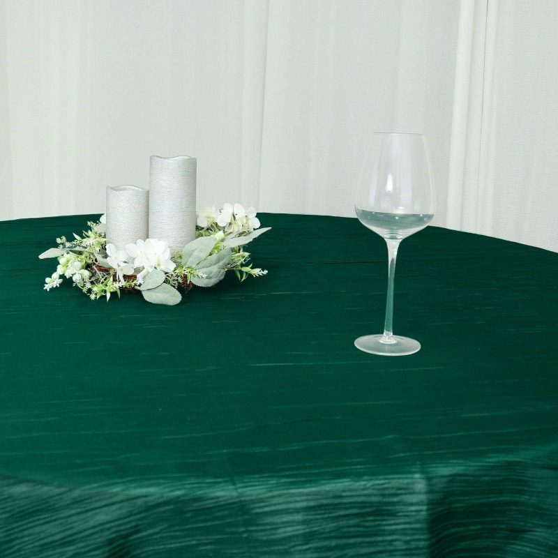 Accordion Crinkle Taffeta Table Overlay – Hunter Emerald Green 90″x90″  |   Satin & Taffeta Satin & Taffeta Hunter Emerald Green