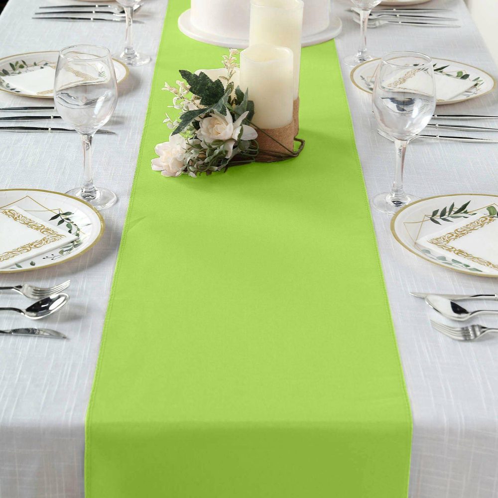 Apple Green Polyester Table Runner 12″x108″  |   Polyester Polyester Apple green