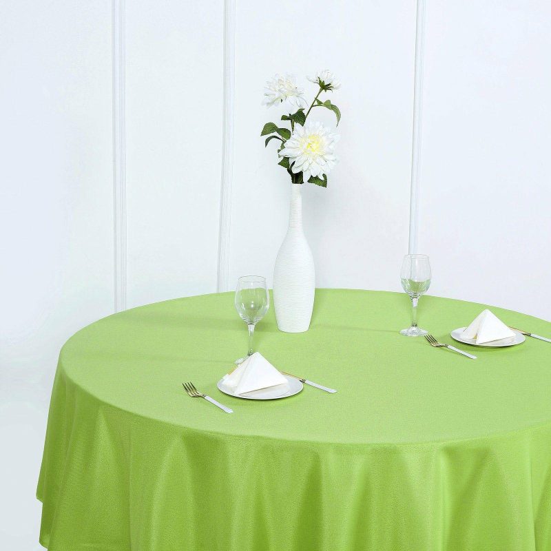 Apple Green Seamless Polyester Round Tablecloth 90″  |   Polyester Polyester Apple green