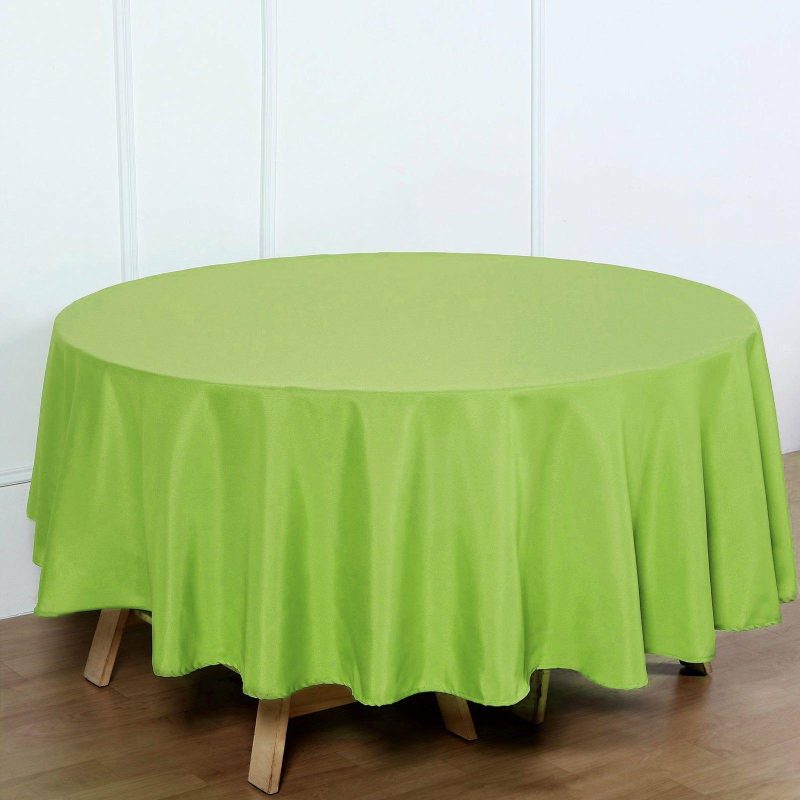 Apple Green Seamless Polyester Round Tablecloth 90″  |   Polyester Polyester Apple green