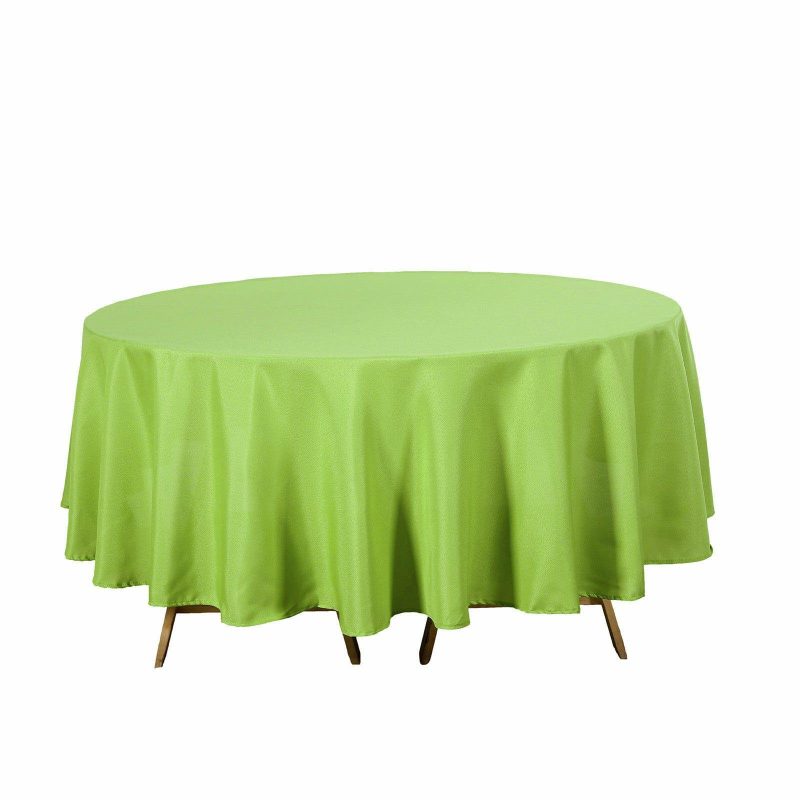 Apple Green Seamless Polyester Round Tablecloth 90″  |   Polyester Polyester Apple green