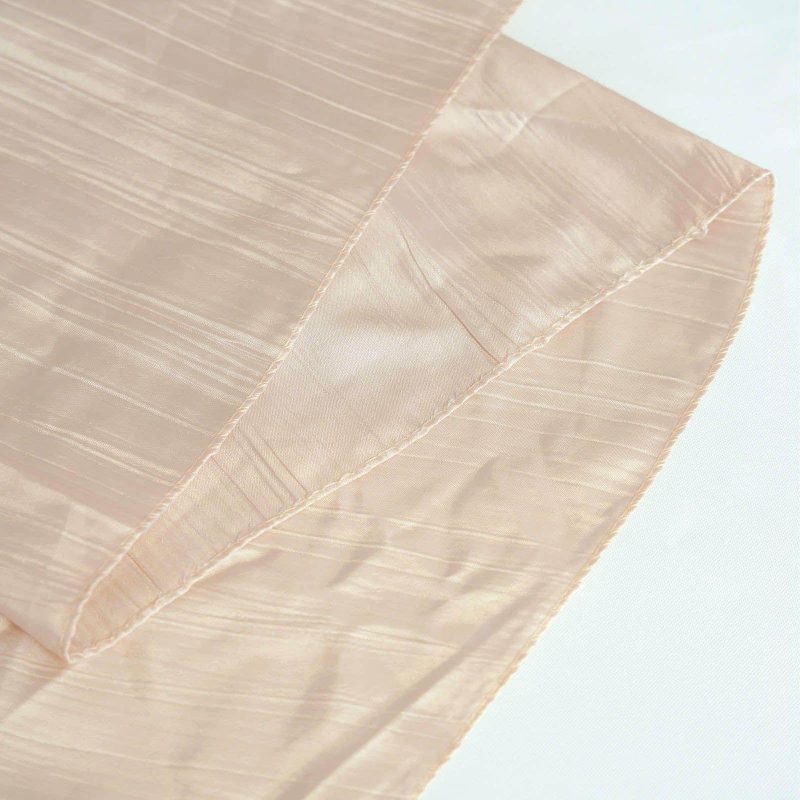 Beige Accordion Crinkle Taffeta Square Table Overlay 90″x90″  |   Satin & Taffeta Satin & Taffeta Beige