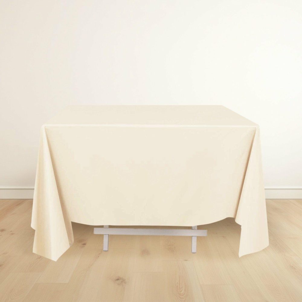 Beige Premium Scuba Square Tablecloth, Wrinkle Free Polyester Seamless Tablecloth 70″  |   Polyester Polyester Beige