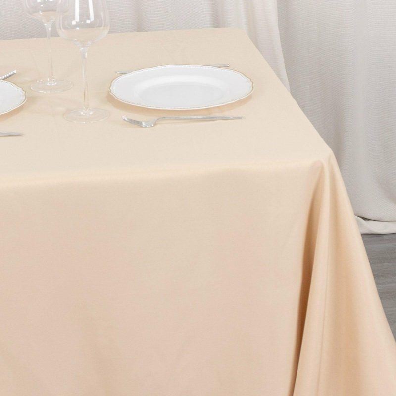 Beige Premium Seamless Polyester Square Tablecloth 220GSM 70″x70″  |   Polyester Polyester Beige