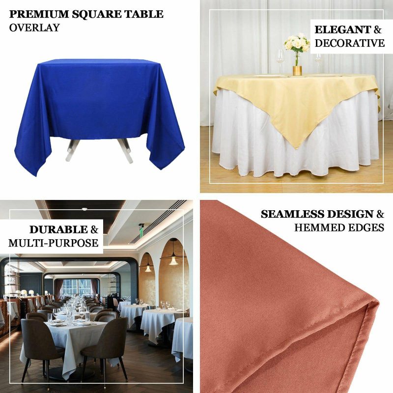 Beige Premium Seamless Polyester Square Tablecloth 220GSM 70″x70″  |   Polyester Polyester Beige