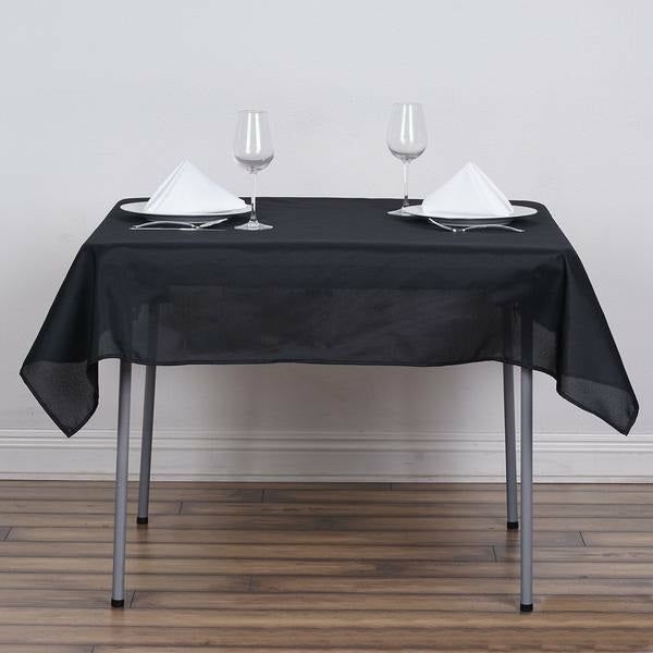 Black Polyester Square Tablecloth 54″x54″  |   Polyester Polyester Black