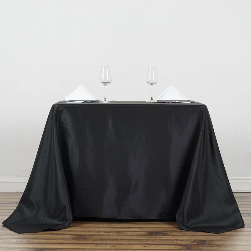 Black Polyester Square Tablecloth 90″x90″  |   Polyester Polyester Black