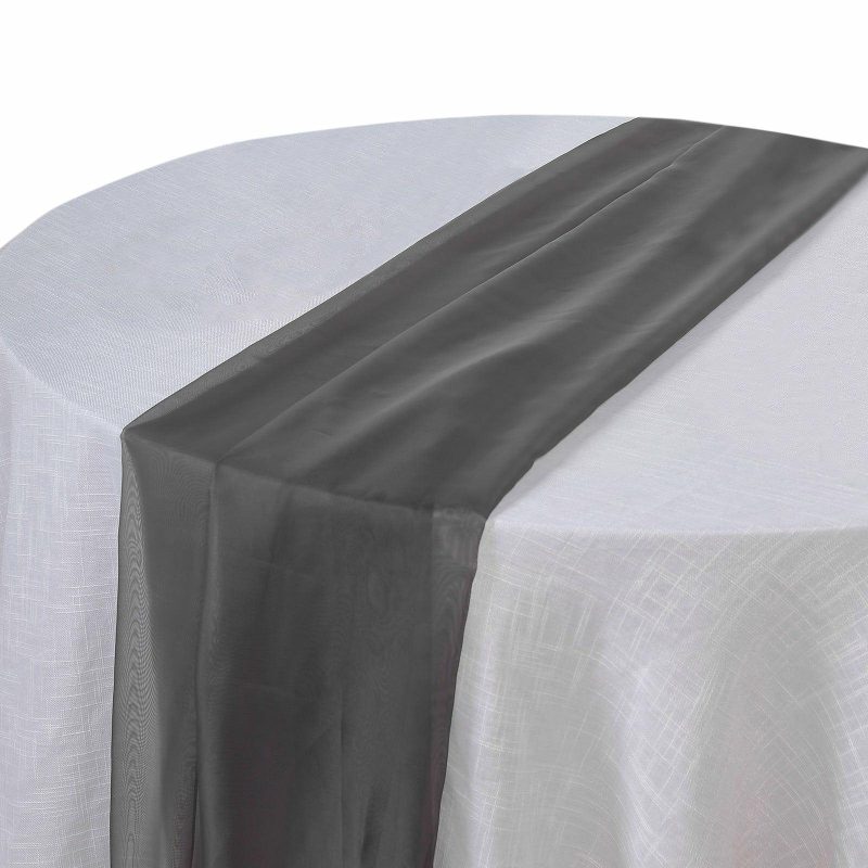 Black Premium Chiffon Table Runner 6ft  |   Organza & Chiffon Organza & Chiffon Black