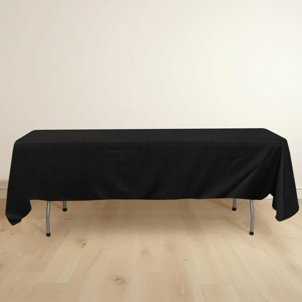 Black Premium Scuba Rectangular Tablecloth, Wrinkle Free Polyester Seamless Tablecloth 60″x102″  |   Polyester Polyester Black