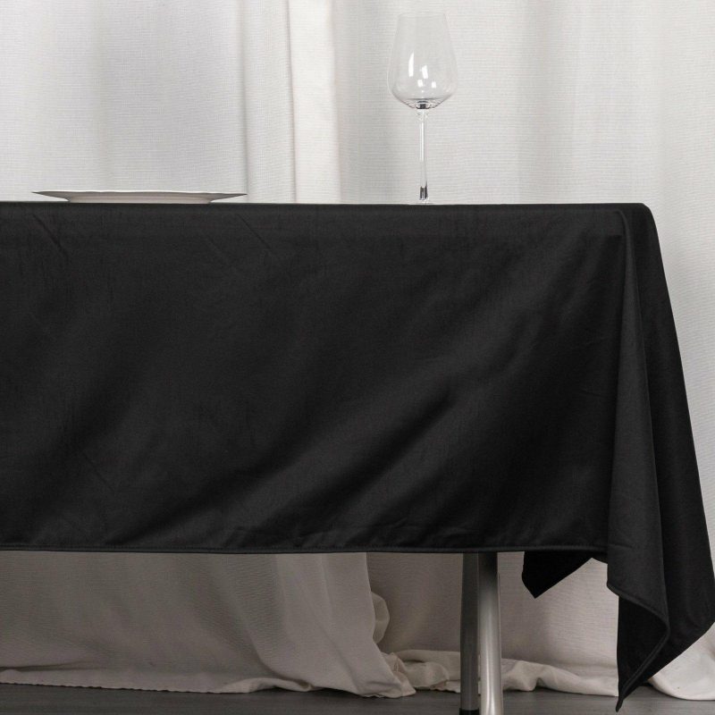 Black Premium Scuba Rectangular Tablecloth, Wrinkle Free Polyester Seamless Tablecloth 60″x102″  |   Polyester Polyester Black