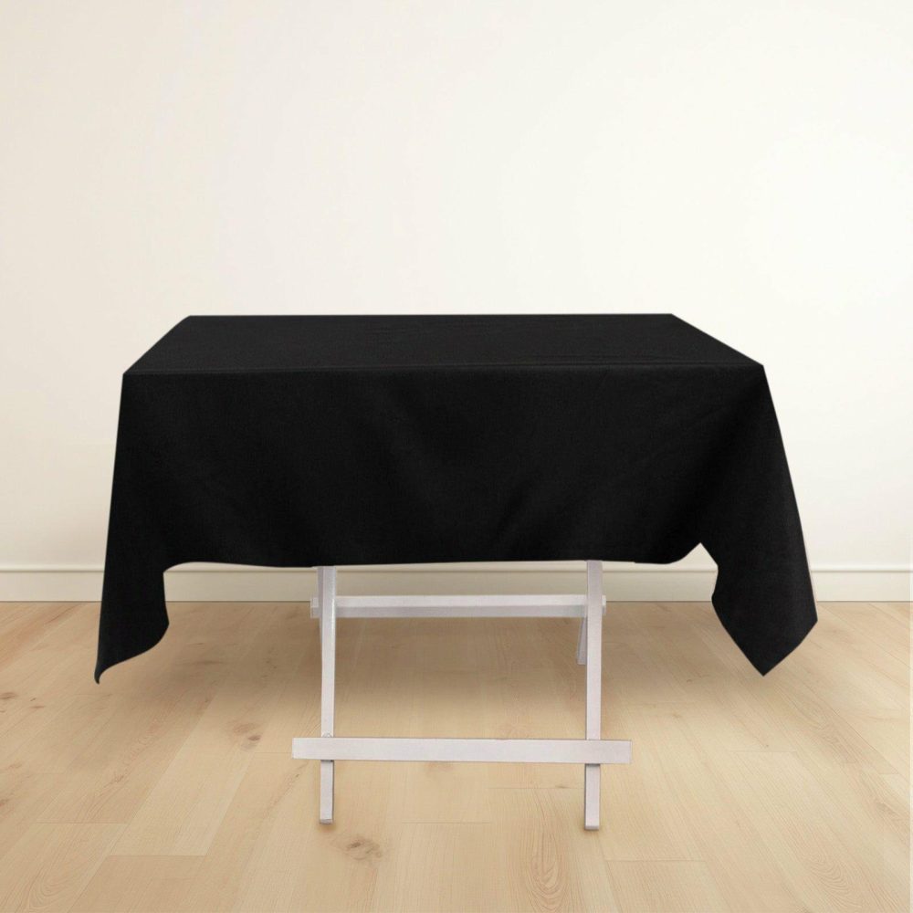 Black Premium Scuba Square Tablecloth, Wrinkle Free Polyester Seamless Tablecloth 54″  |   Polyester Polyester Black