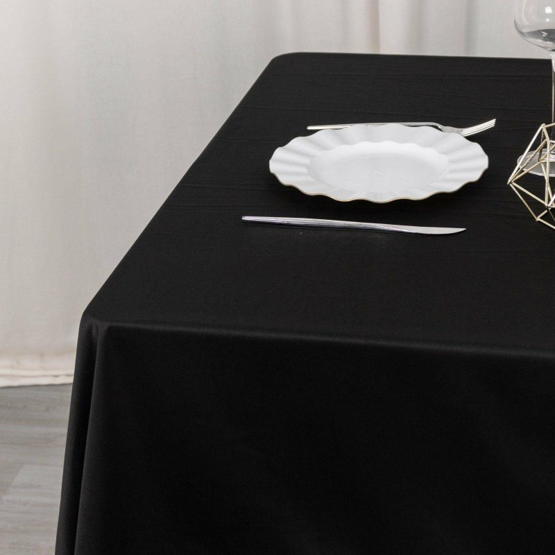 Black Premium Scuba Square Tablecloth, Wrinkle Free Polyester Seamless Tablecloth 54″  |   Polyester Polyester Black