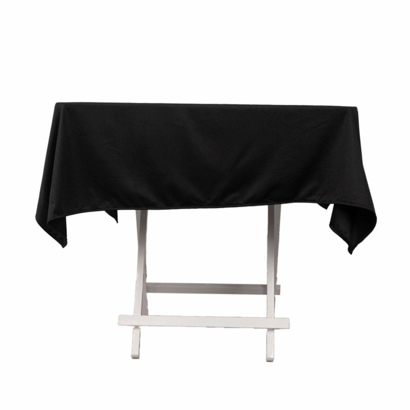 Black Premium Scuba Square Tablecloth, Wrinkle Free Polyester Seamless Tablecloth 54″  |   Polyester Polyester Black