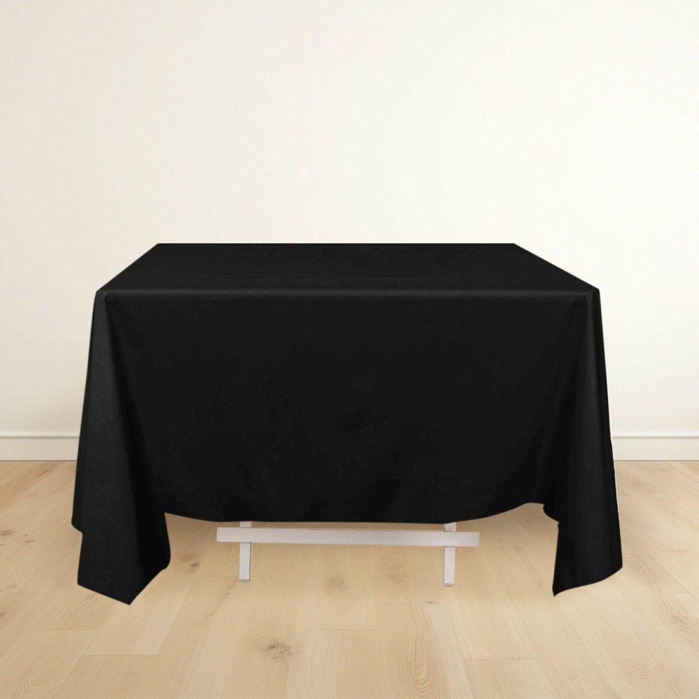 Black Premium Scuba Square Tablecloth, Wrinkle Free Polyester Seamless Tablecloth 70″  |   Polyester Polyester Black