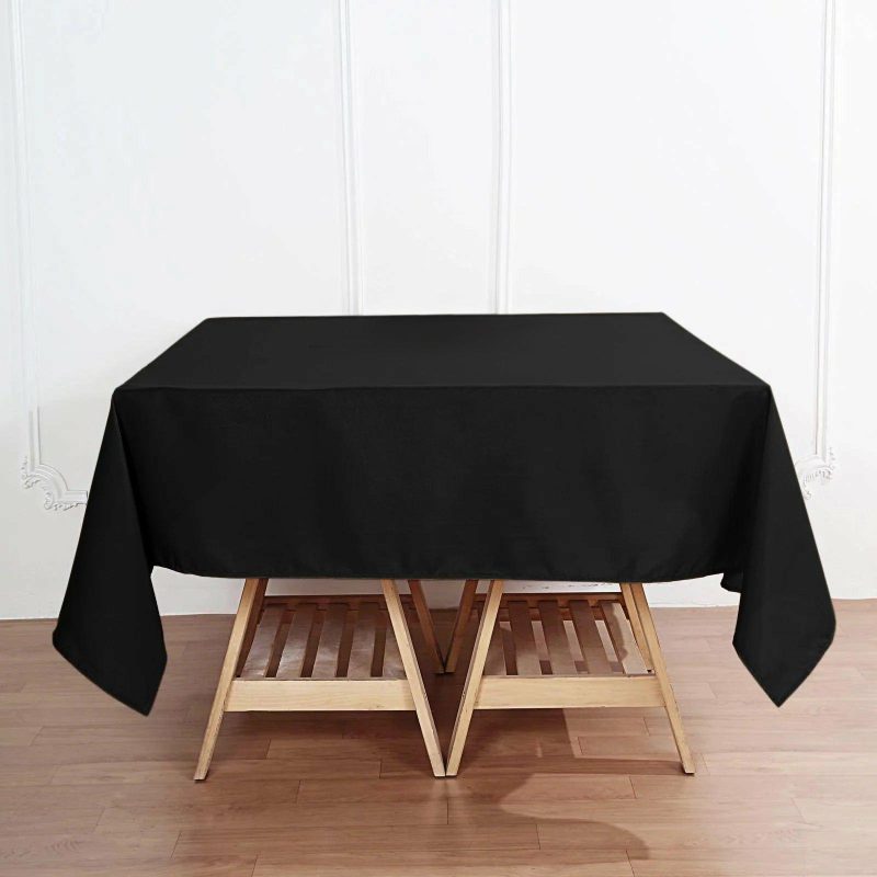 Black Premium Seamless Polyester Square Tablecloth 220GSM 70″x70″  |   Polyester Polyester Black