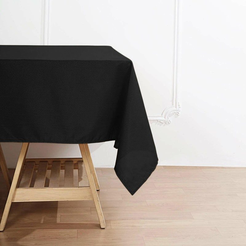 Black Premium Seamless Polyester Square Tablecloth 220GSM 70″x70″  |   Polyester Polyester Black