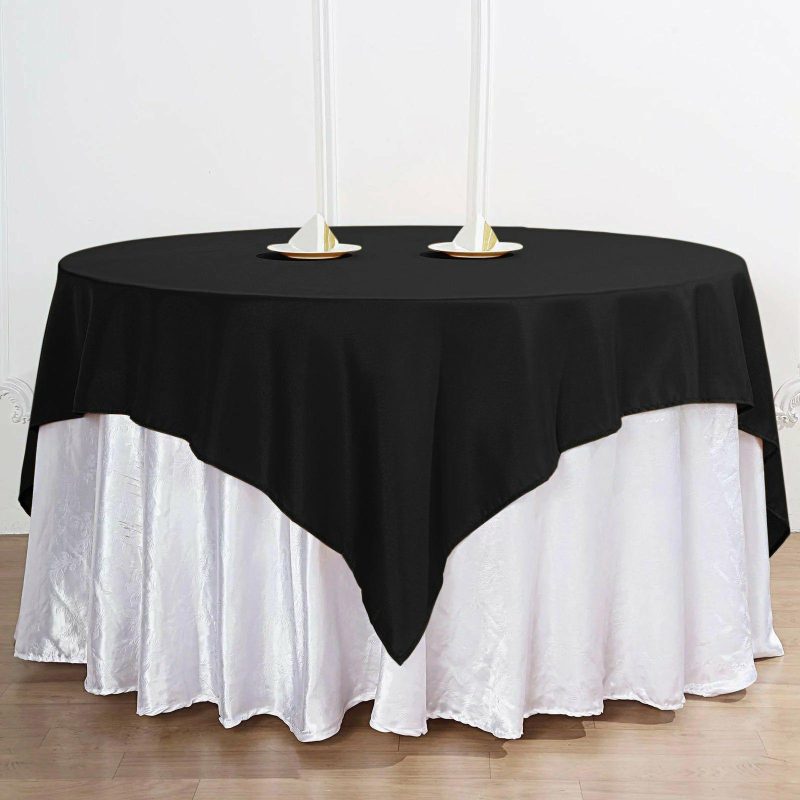 Black Premium Seamless Polyester Square Tablecloth 220GSM 70″x70″  |   Polyester Polyester Black