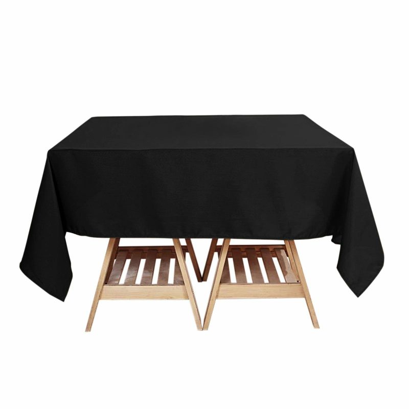 Black Premium Seamless Polyester Square Tablecloth 220GSM 70″x70″  |   Polyester Polyester Black