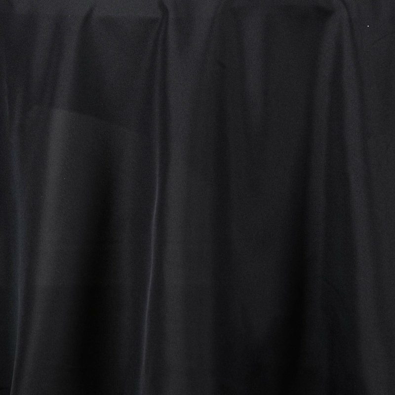 Black Seamless Polyester Round Tablecloth 132″ for 6 Foot Table With Floor-Length Drop  |   Polyester Polyester Black