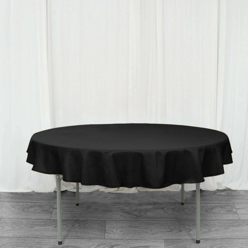 Black Seamless Premium Polyester Round Tablecloth 220GSM 70″  |   Polyester Polyester Black