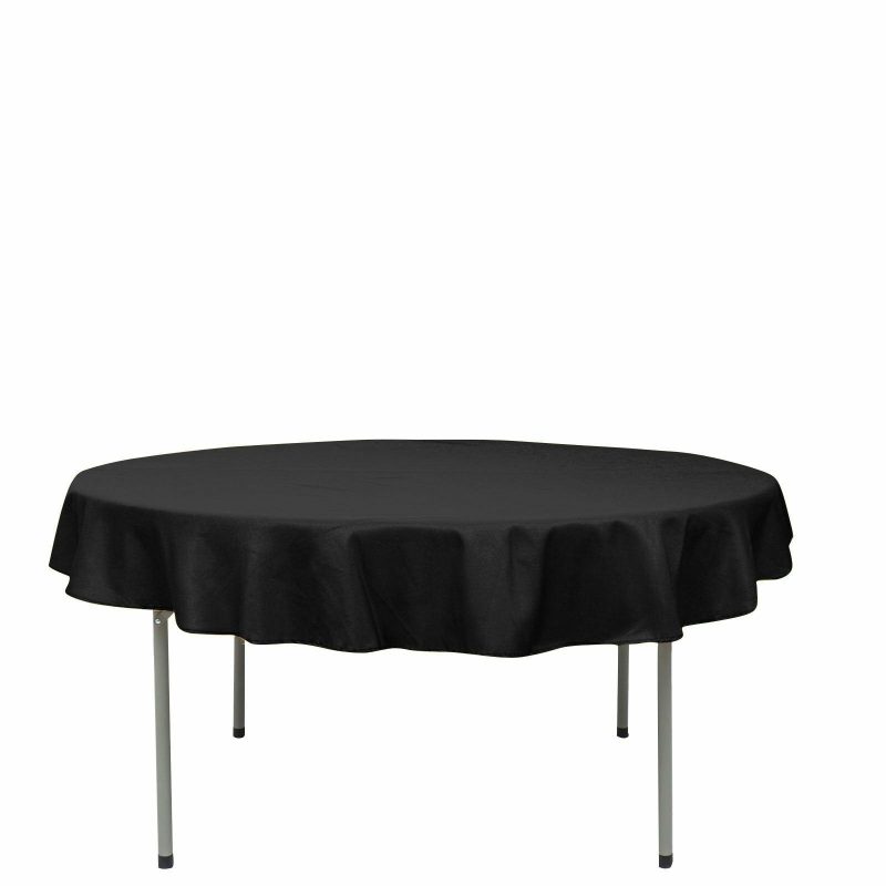 Black Seamless Premium Polyester Round Tablecloth 220GSM 70″  |   Polyester Polyester Black