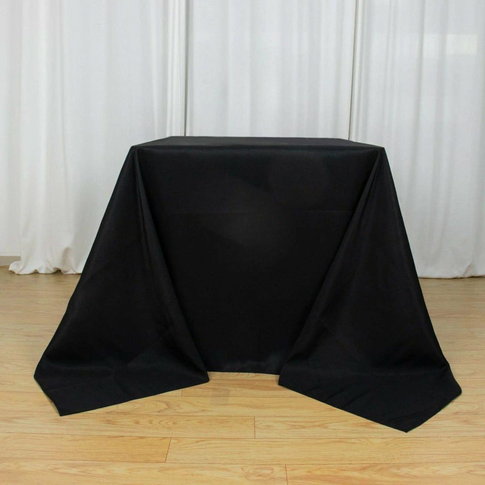 Black Seamless Premium Polyester Square Tablecloth 220GSM 90″x90″  |   Polyester Polyester Black