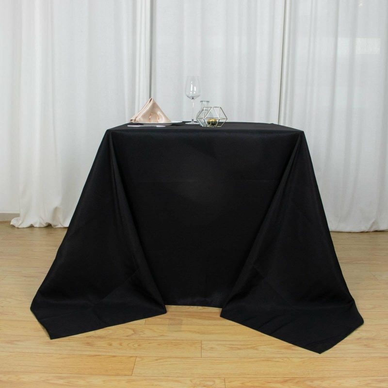 Black Seamless Premium Polyester Square Tablecloth 220GSM 90″x90″  |   Polyester Polyester Black