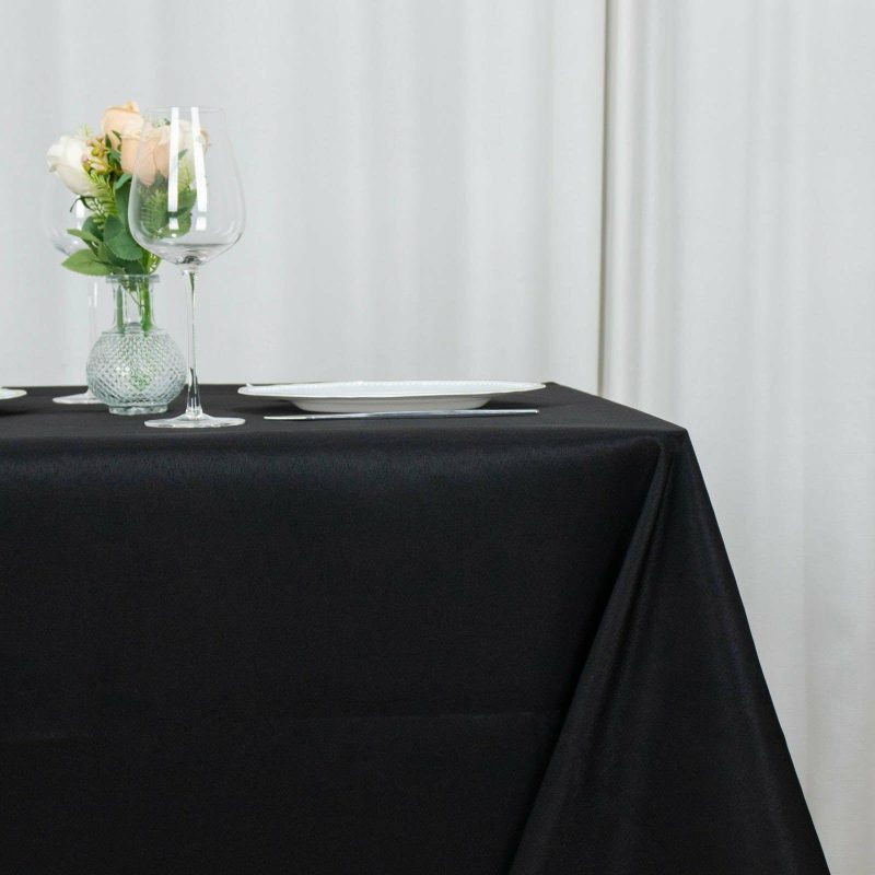 Black Seamless Premium Polyester Square Tablecloth 220GSM 90″x90″  |   Polyester Polyester Black