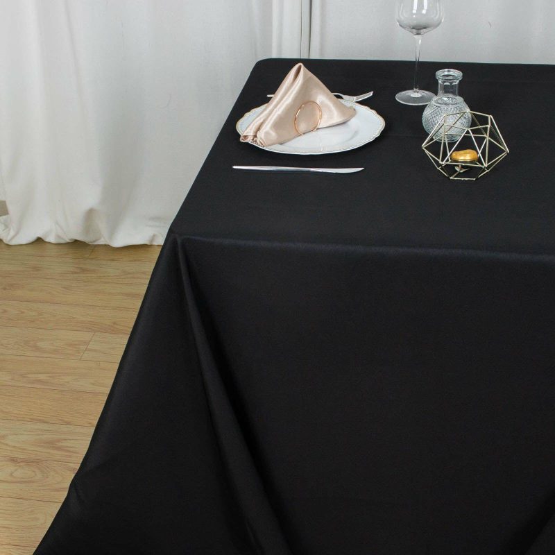 Black Seamless Premium Polyester Square Tablecloth 220GSM 90″x90″  |   Polyester Polyester Black