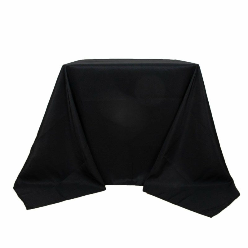 Black Seamless Premium Polyester Square Tablecloth 220GSM 90″x90″  |   Polyester Polyester Black