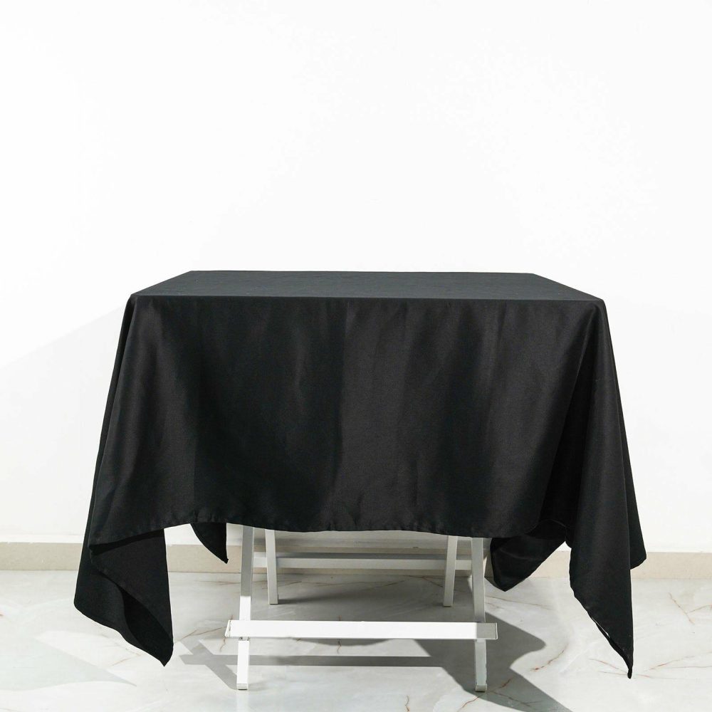 Black Square 100% Cotton Linen Seamless Tablecloth 70″  |   Commercial Grade Linens Commercial Grade Linens Black