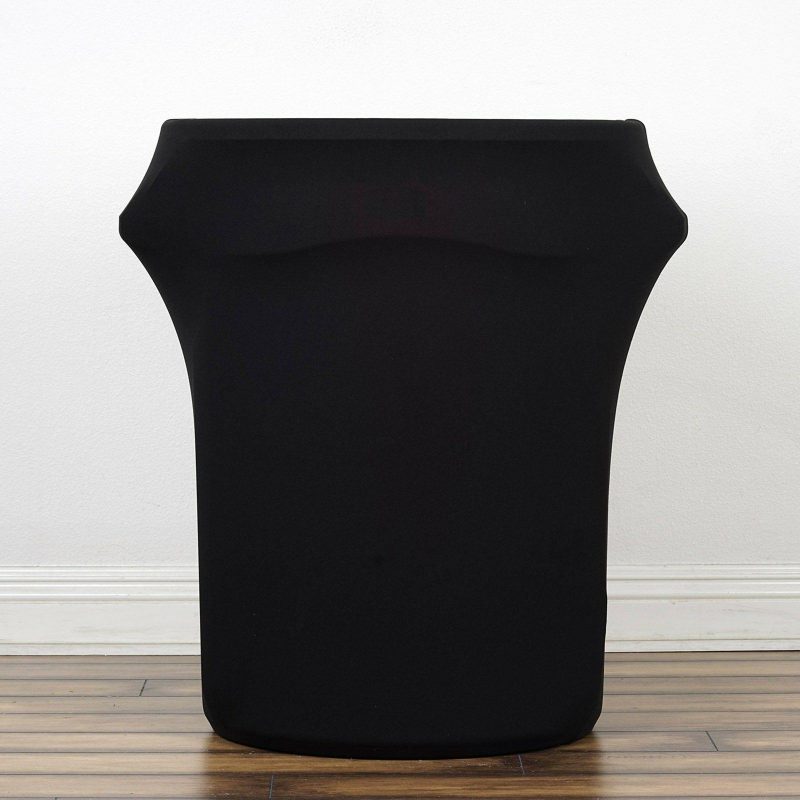 Black Stretch Spandex Round Trash Bin Container Cover 24-40 Gallons  |   Spandex & Fitted Spandex & Fitted Black