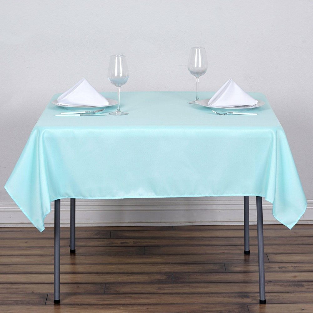 Blue Polyester Square Tablecloth 54″x54″  |   Polyester Polyester Blue