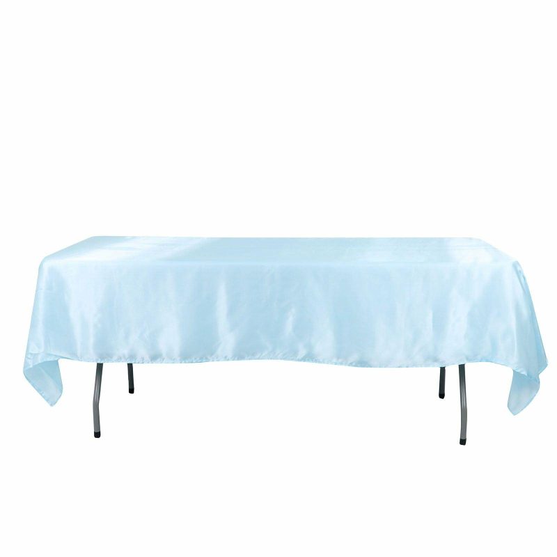 Blue Seamless Smooth Satin Rectangular Tablecloth 60″x102″  |   Satin Satin Blue