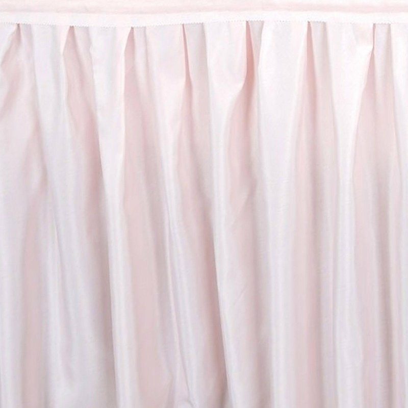 Blush Pleated Polyester Table Skirt, Banquet Folding Table Skirt 21ft  |   Polyester Polyester Blush