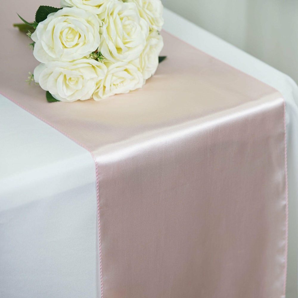 Blush Satin Table Runner 12″x108″  |   Satin & Taffeta Satin & Taffeta Blush