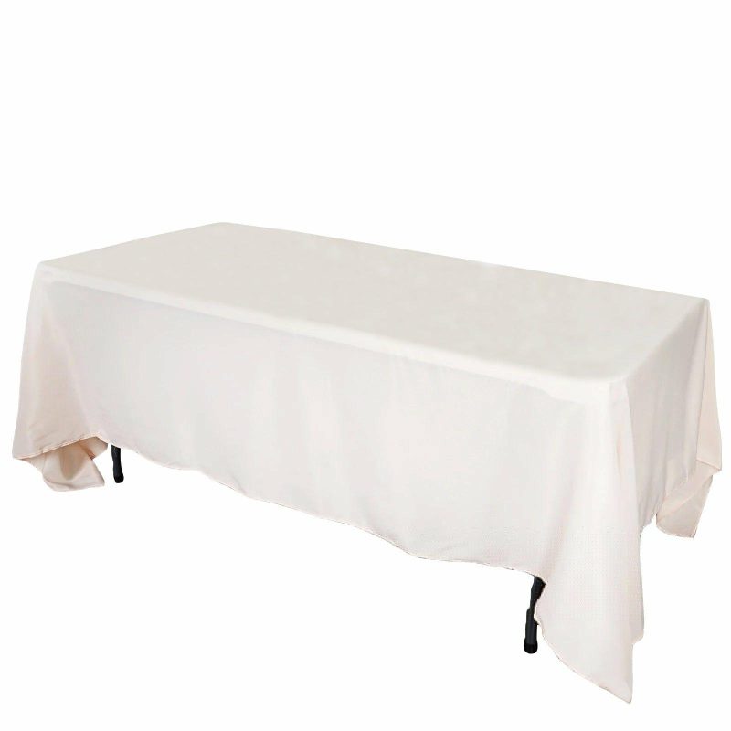 Blush Seamless Polyester Rectangle Tablecloth, Reusable Linen Tablecloth 72″x120″  |   Polyester Polyester Polyester