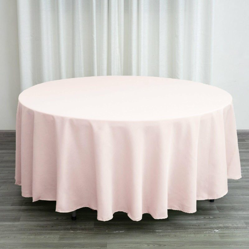 Blush Seamless Polyester Round Tablecloth 108″  |   Polyester Polyester Blush