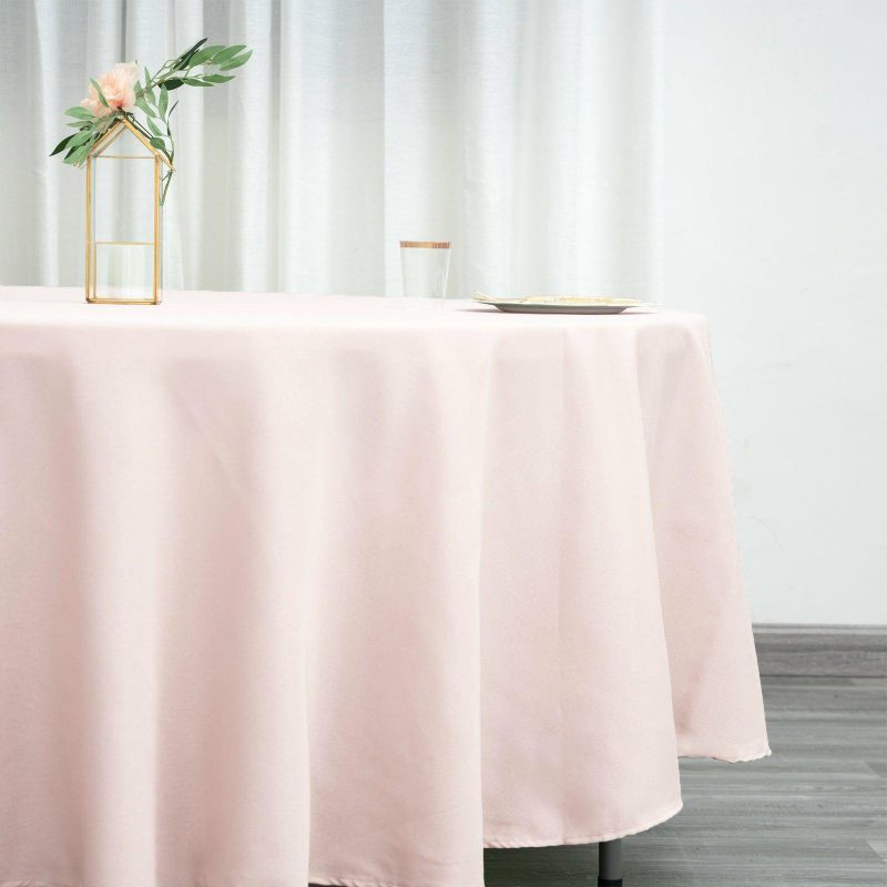 Blush Seamless Polyester Round Tablecloth 108″  |   Polyester Polyester Blush