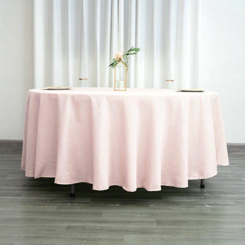 Blush Seamless Polyester Round Tablecloth 108″  |   Polyester Polyester Blush