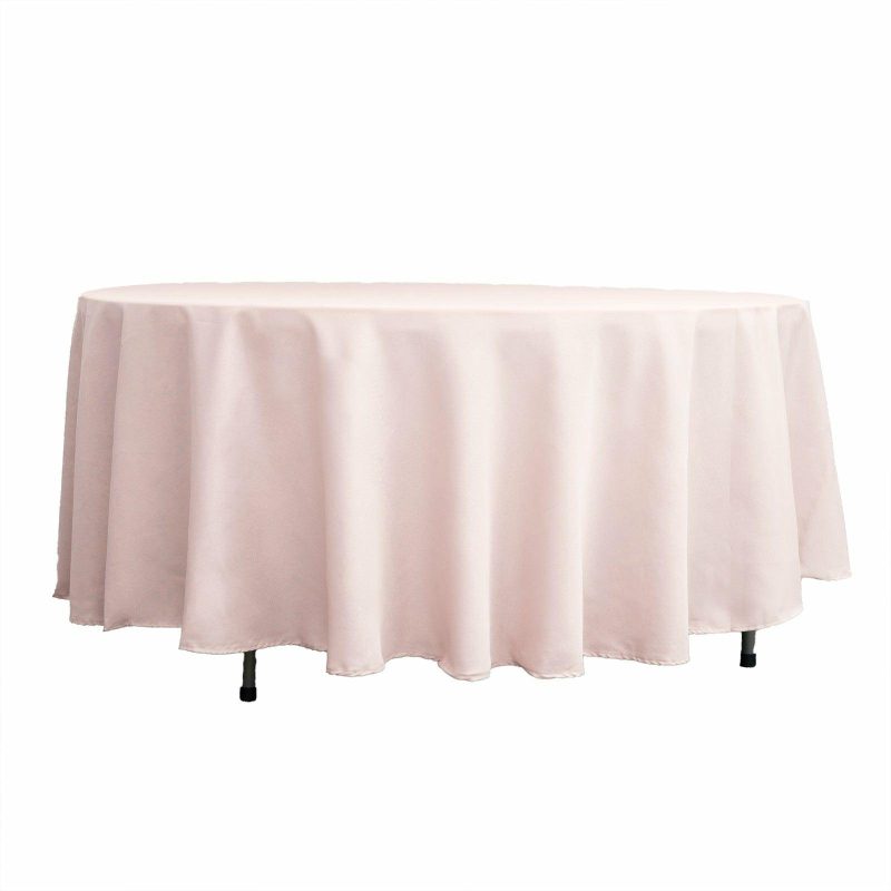 Blush Seamless Polyester Round Tablecloth 108″  |   Polyester Polyester Blush