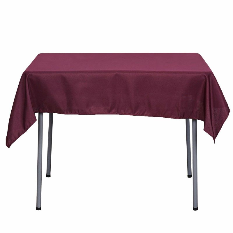 Burgundy Polyester Square Tablecloth 54″x54″  |   Polyester Polyester Burgundy