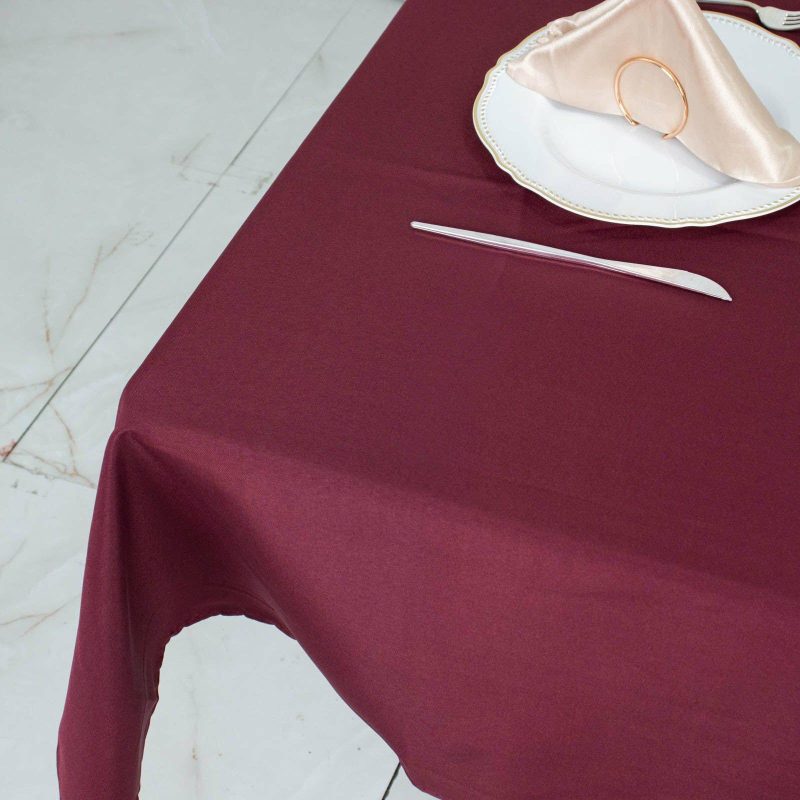 Burgundy Seamless Premium Polyester Square Tablecloth 220GSM 54″x54″  |   Polyester Polyester Burgundy