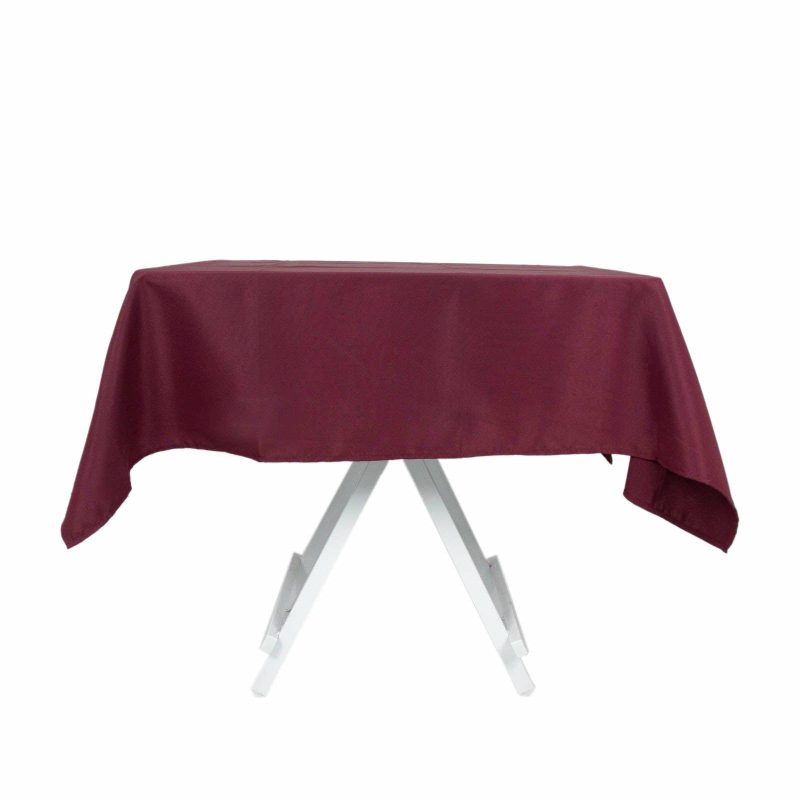 Burgundy Seamless Premium Polyester Square Tablecloth 220GSM 54″x54″  |   Polyester Polyester Burgundy