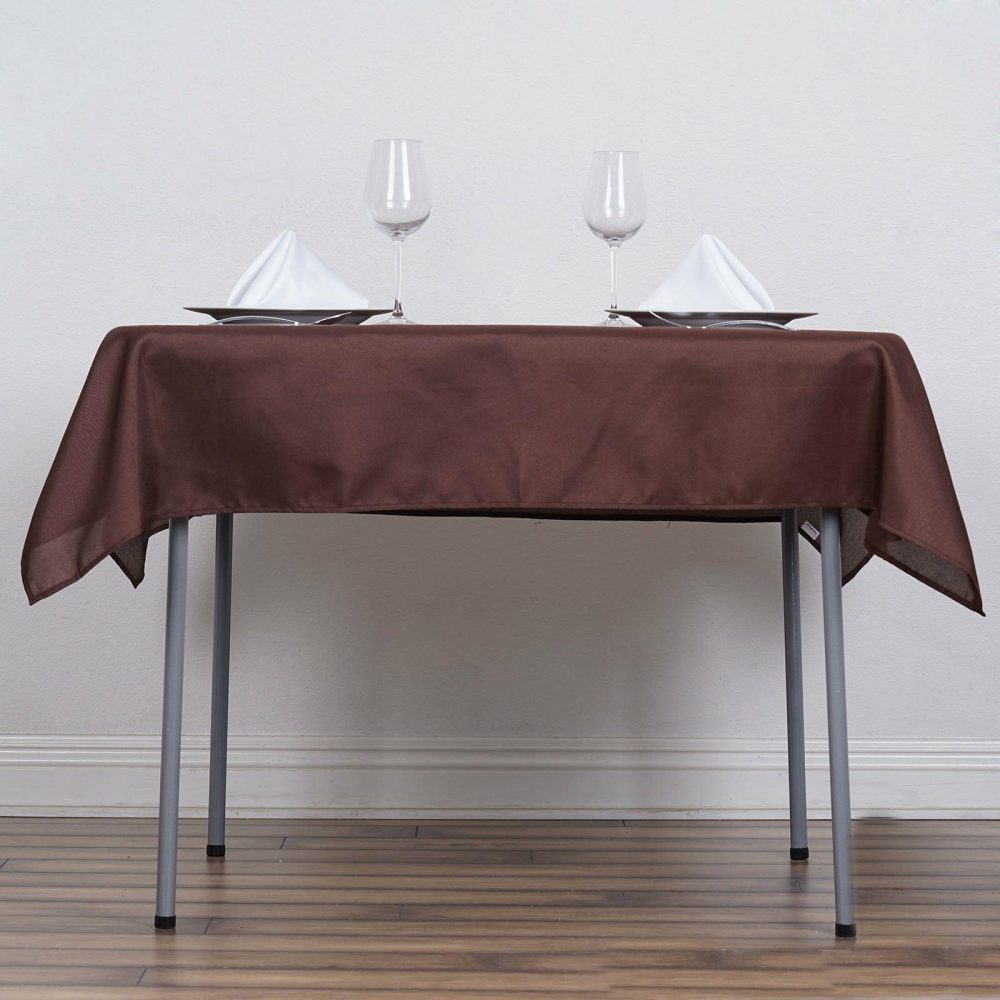 Chocolate Polyester Square Tablecloth 54″x54″  |   Polyester Polyester Chocolate