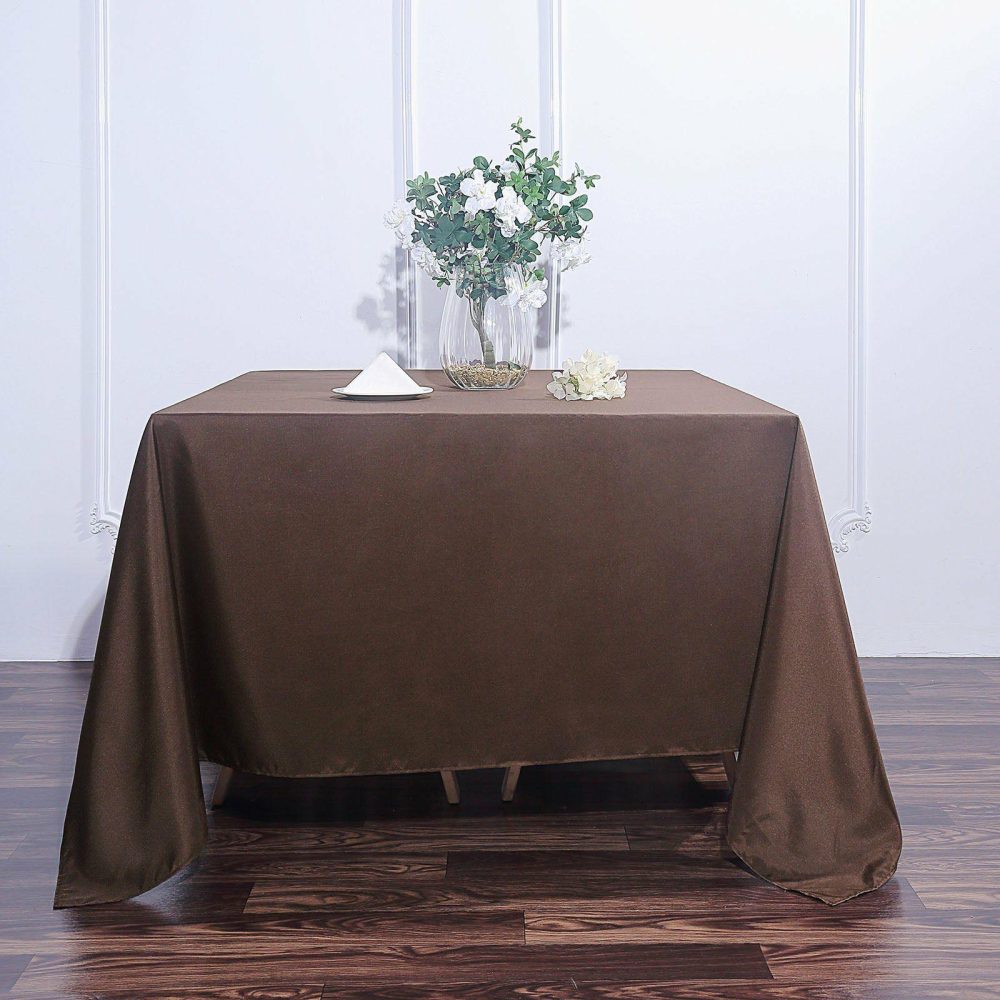 Chocolate Polyester Square Tablecloth 90″x90″  |   Polyester Polyester Chocolate