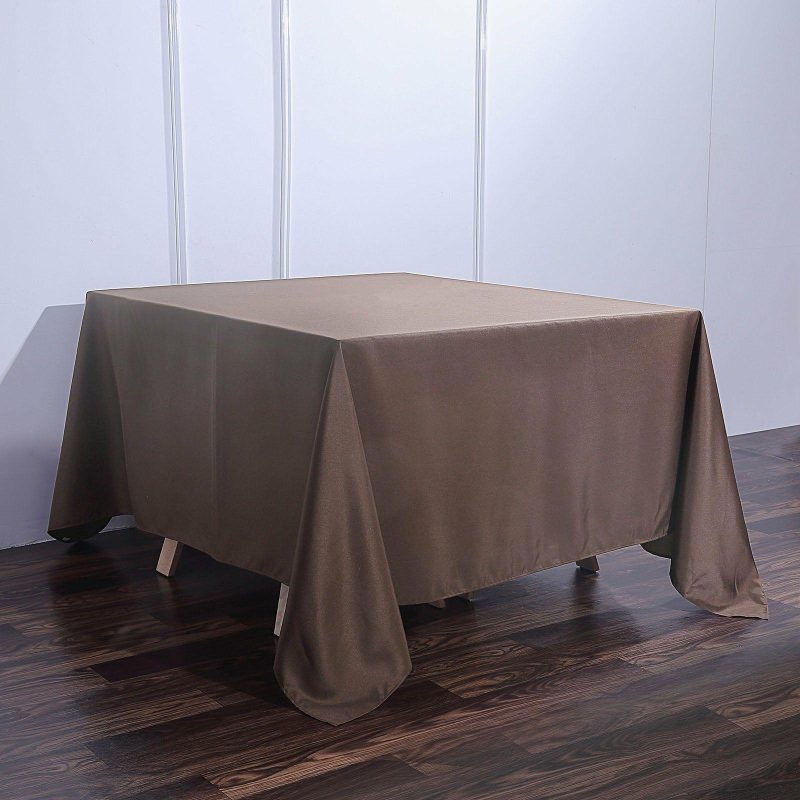 Chocolate Polyester Square Tablecloth 90″x90″  |   Polyester Polyester Chocolate